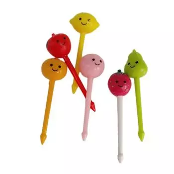6 шт. клубника персик детские фруктовые палочки мини креативные фруктовые торт десерт еда вилки ланч-бокс декор аксессуары для бенто ONESIZE