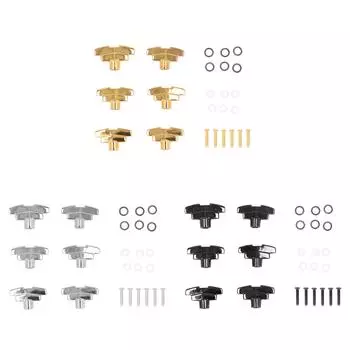 6 шт. кнопки для настройки гитары, цинковый сплав, Т-образные головки тюнера, замена головок для акустического электрического Gui Black