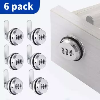 6 шт. Кодовый замок безопасности Cam Lock Silver Cabinet Lock