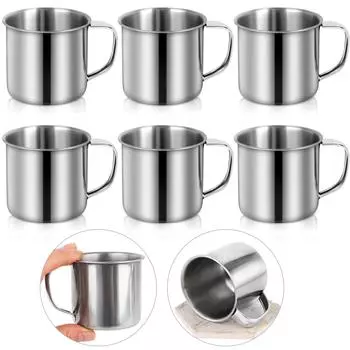 6 шт. кофейная чашка из нержавеющей стали с ручкой