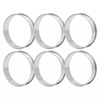 6 шт. Кольца для кексов, двойной объем, легко извлекаются из формы, самодельные английские кольца для кексов из нержавеющей стали для дома 8cm / 3.1in