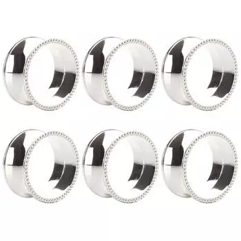 6 шт., кольца для салфеток, держатель с пряжкой, ужин, полотенце, декор для свадебного стола One Size серебряный