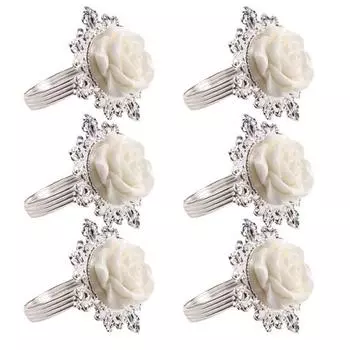 6 шт. кольца для салфеток полированный стол романтические декоративные дневные сплавы ко дню святого Валентина обеденные салфетки пряжки для дома