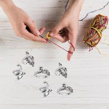 6 шт. кольца для вязания крючком, аксессуары для вязания, направляющая для пряжи, петля для держателя пальца