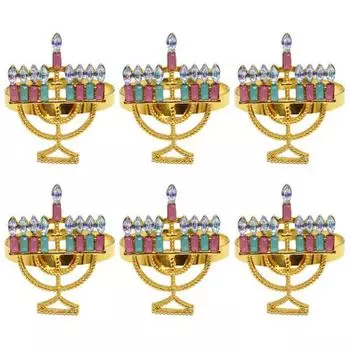 6 шт. Кольцо для салфеток Ажурное Форма подсвечника Декор стразами B