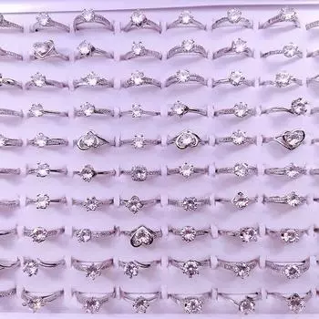 6 шт., кольцо с цирконом на указательный палец, женское кольцо с регулируемым орнаментом, кольцо из сплава