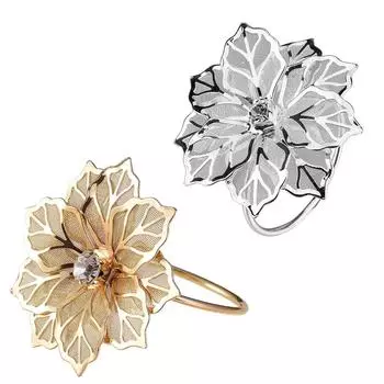 6 шт. колец для салфеток с выдолбленным цветком для свадебного банкета, званого ужина, дня рождения, семейных посиделок, декора стола, держателя для салфеток золотой