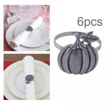 6 шт. колец для салфеток в виде тыквы на Хэллоуин, пряжки для салфеток для семейных посиделок за обеденным столом Aureate
