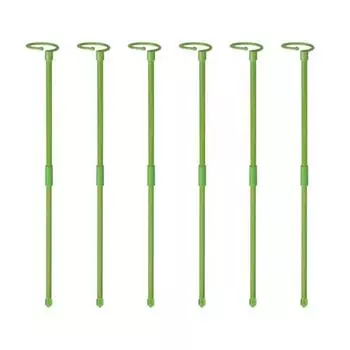 6 шт. Колышки для поддержки растений, выдвижные колышки для поддержки, палочки для орхидей с кольцевыми зажимами для комнатных и уличных растений, томатов, овощей, монстеры S