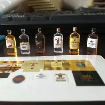 6 шт./компл. 1/12 миниатюрное вино, виски, магазин, паб, бар, аксессуары для напитков 6pcs