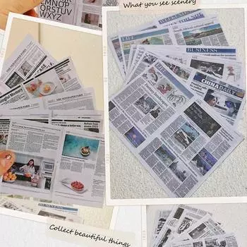6 шт./компл. 1:6 Кукольный домик Газета Двусторонняя печать Газетная модель Развлечения Новости Жизнь Чтение Сцена Домашний декор Игрушки