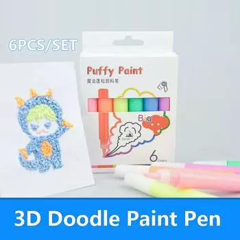 6 шт./компл. 3D ручки для рисования каракулей «сделай сам» пушистый пузырьковый рисунок ручки для рисования пузырьковые ручки для рисования каракулей художественный набор