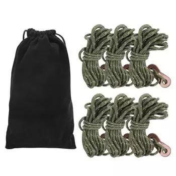 6 шт./компл. 4 м 3 мм светоотражающие тросы для палаток с пряжкой из алюминиевого сплава для кемпинга и пешего туризма светоотражающие армейские зеленые Reflective Army Green