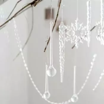 6 шт./компл. Акриловая Рождественская Сосулька Подвеска Прозрачная Реалистичная Акриловая Снежинка Подвеска Имитация Капли Воды Подвеска