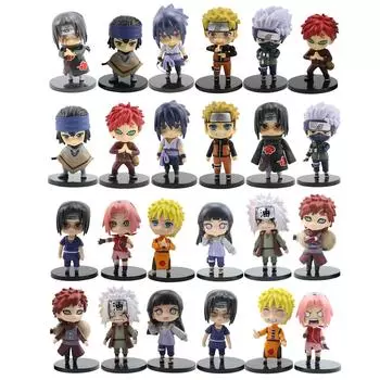 6 шт./компл. аниме фигурки ПВХ Q версия кукла Гаара Какаши украшения мультфильм Kawaii мальчик игрушка подарок ребенку