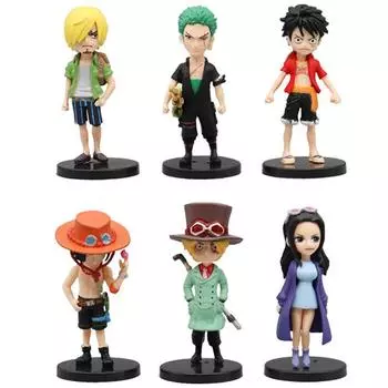 6 шт./компл. аниме One Piece фигурка ПВХ Луффи новая коллекционная модель украшения куклы детские игрушки для рождественского подарка 6Pcs