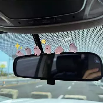 6 шт./компл. Автомобильная центральная консоль из смолы, фосфоресцирующая свинья, кукла, украшение для зеркала заднего вида автомобиля, аксессуары для салона автомобиля для велосипеда 6pcs/Set