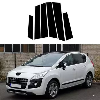 6 шт./компл., центральная колонна для окна, двери автомобиля, крышка стойки до н. э., накладка с зеркальным эффектом, подходит для Peugeot 3008 T84 2007–2016, автомобильная наклейка