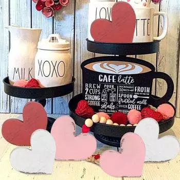 6 шт./компл. День святого Валентина Знак любви Сердце фермерский деревенский сердце форма деревянный блок