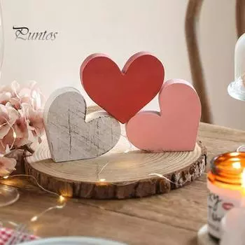 6 шт./компл. День святого Валентина Знак любви Сердце фермерский деревенский в форме сердца деревянный блок многоярусный поднос стол центральный элемент украшение рабочего стола 1 Set