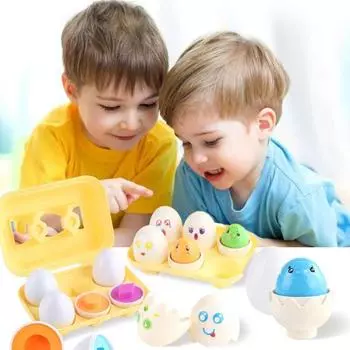 6 шт./компл. Детская игрушка для сопоставления яиц, дошкольное обучение цветам животных, обучающая игра-сортировка яиц для малышей, мальчиков и девочек, подарок A