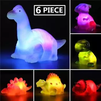 6 шт./компл. детские игрушки для ванной, дети играют в воде, светящаяся игрушка-динозавр, детские водные игрушки