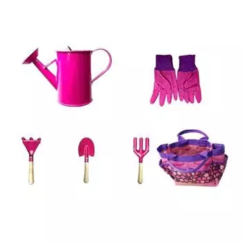 6 шт./компл. детские садовые перчатки, сумка для распыления воды, грабли, домашний садовый пляжный инструмент, игрушка 6pcs синий