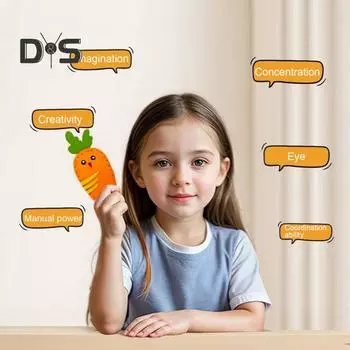 6 шт./компл. детский швейный набор с нитками, иглой, хлопковым наполнителем, цепочкой из бисера, пластиковыми глазами, плюшевая игрушка ручной работы, набор для шитья для поделок, для малышей и мальчиков 1 Set