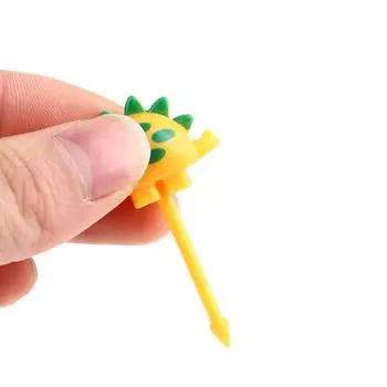 6 шт./компл. динозавр мини-животное мультфильм еда выбирает детей закуска фруктовая вилка