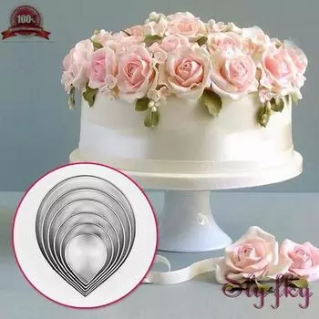 6 шт./компл., форма для лепестков роз, украшения, формочки для помадки, инструменты для изготовления сахара, плесень one size