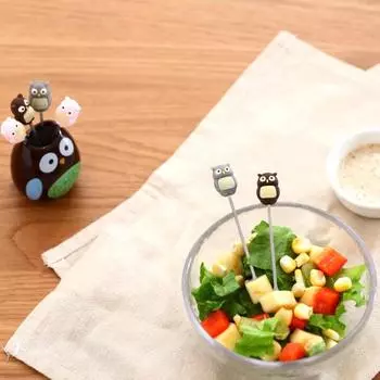 6 шт./компл. фрукты ks пищевой практичности из нержавеющей стали мультфильм животных выбор еды для дома разноцветный