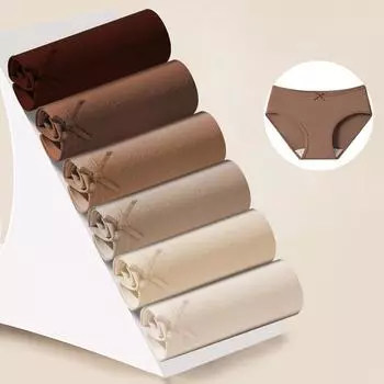 6 шт./компл., хлопковые женские трусики, дышащее нижнее белье, милые трусы для девочек, однотонные трусики, мягкие трусы, сексуальное женское белье с низкой талией M