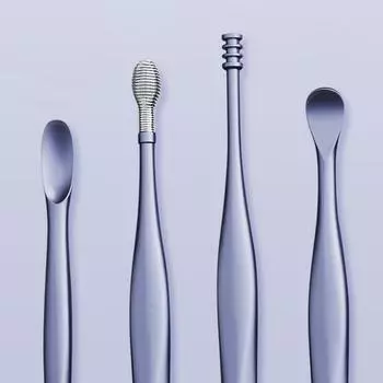 6 шт./компл. Инструменты для чистки ушей, ушные палочки для удаления серы, набор для пирсинга, кюретка для удаления серы, ложка для ухода за ушами, инструменты для чистки ушей синий