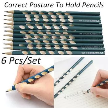 6 шт./компл. карандашей с треугольным отверстием помогают учащимся исправить осанку, чтобы держать карандаши в школе 6pc
