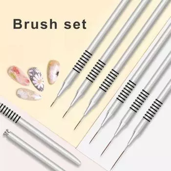 6 шт./компл. кисти для точечного нанесения ногтей, тонкий набор, противоскользящий нейлоновый лайнер, инструмент для рисования для изысканных рисунков