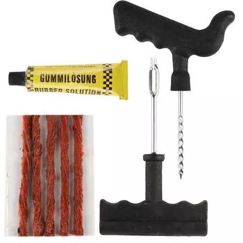 6 шт./компл., комплект для самостоятельного вождения, аварийный комплект для ремонта автомобильных шин, полоска для ремонта шин «сделай сам», инструмент для быстрого ремонта шин 6Pcs/Set чёрный