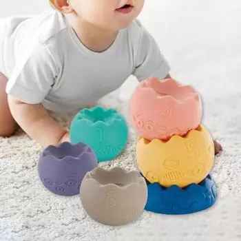 6 шт./компл. креативные мягкие виниловые развивающие многоцветные детские головоломки строительные блоки игровые игрушки рождественский подарок детская игрушка для укладки