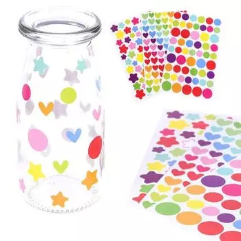 6 шт./компл. круглые наклейки DIY креативные ПВХ милые наклейки мультфильм мягкие бумажные наклейки игрушки для детей Love heart shape