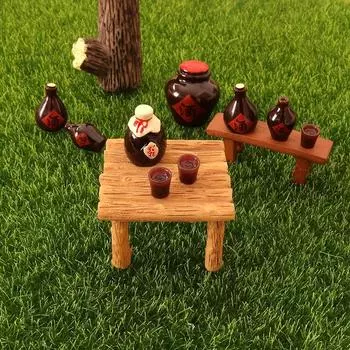 6 шт./компл. кукольный домик миниатюрная бутылка вина бокал для вина чашка модель кухонная мебель декор игрушка кукольный дом аксессуары