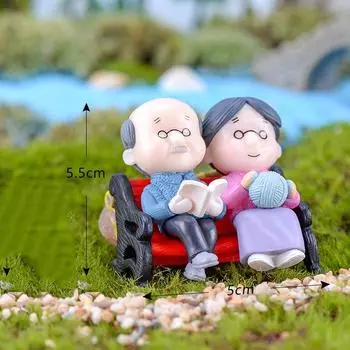 6 шт./компл. любителей мультфильмов мини-бабушка и дедушка миниатюры DIY сказочный садовый декор мох террариум микро-пейзаж фиолетовый