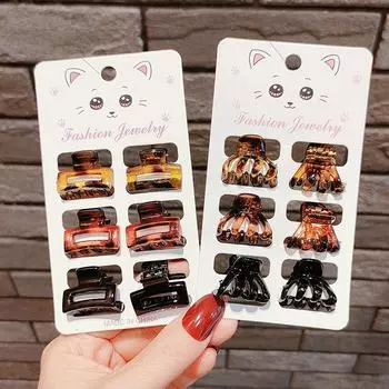 6 шт./компл. маленькие заколки-краб для волос для женщин и девочек, пластиковые маленькие заколки-крабы для волос, мини-заколки для волос, модные аксессуары I