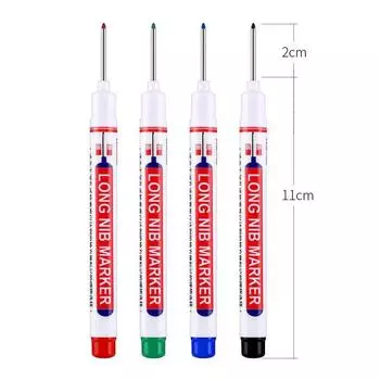 6 шт./компл. маркеры с длинным наконечником и глубоким отверстием 20 мм для металлической перфорационной ручки, водонепроницаемые украшения для ванной комнаты, деревообработки, многоцелевые чёрный