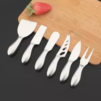 6 шт./компл. матовый серебристый мини-нож вилка стамеска для масла сырорезка резак из нержавеющей стали столовые приборы инструмент кухонный гаджет