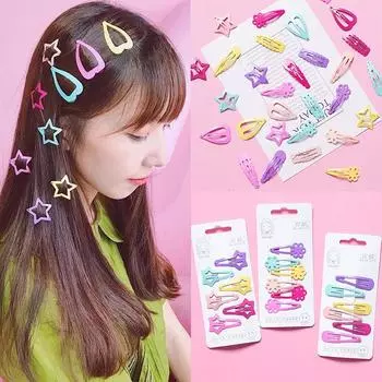 6 шт./компл. милые детские заколки для волос для девочек головные уборы ярких цветов капли воды мультяшные аксессуары для головы