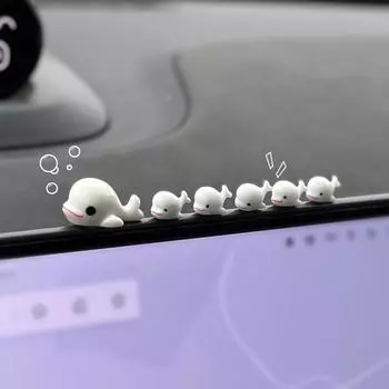 6 шт./компл. милый мультяшный дельфин автомобили декор аксессуары автомобильные украшения дисплей экран приборной панели украшение интерьер приборной панели игрушка белый