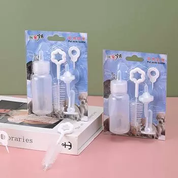 6 шт./компл. Мини-бутылочки для кормления домашних животных, наборы для бутылочек с сосками, 60 мл, молочная бутылка для кормления домашних животных, кошек, котят, щенков, кроликов 6Pcs/Set