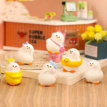 6 шт./компл., миниатюрные фигурки животных из мультфильма гусь, мини-фигурки, сделай сам, сказочный сад, украшение, мох, террариум, микропейзаж 2.4x3cm