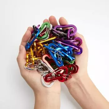 6 шт./компл. Многофункциональный инструмент для кемпинга, альпинизма, стальная пряжка, маленькие карабины, аксессуары для рыбалки и скалолазания, дропшиппинг Green 6pcs