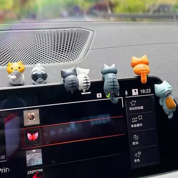 6 шт./компл. Мультяшные кавайные кошки поделки забавные кошки кукла украшения украшения для дома аксессуары для центральной консоли автомобиля внутреннее украшение