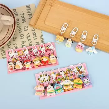 6 шт./компл. мультяшный брелок набор маленький подарок для девочек милый студенческий мешок подвесная открытка подарок